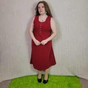 Blair Red Corduroy Midi Dress, MP